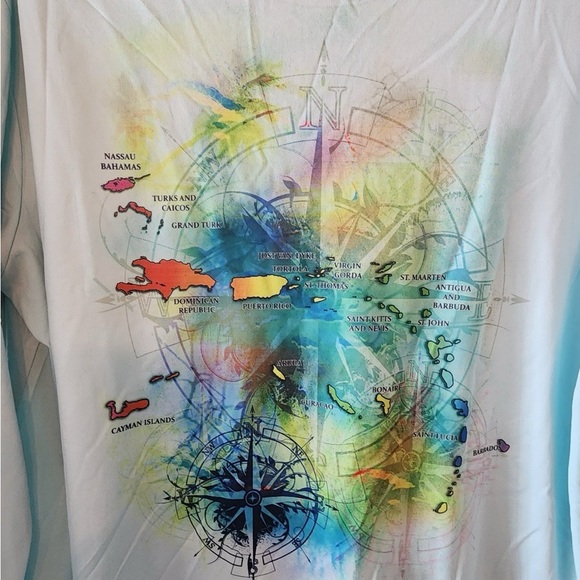 Spicy Tuna Coastal Outfitter UPF 40 Fishing Shirt Long Sleeve mens xl - Picture 2 of 6